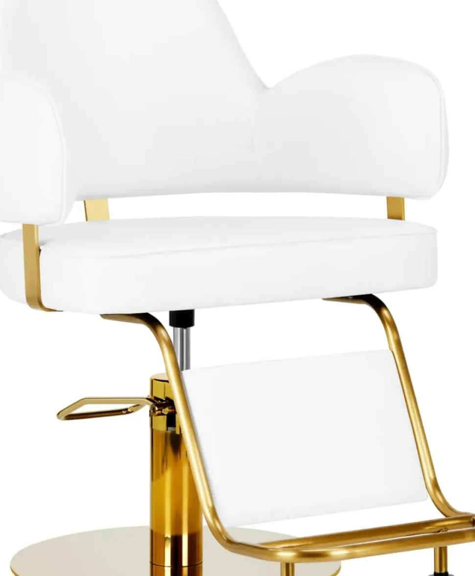 Gabbiano Hairdressing Chair Gabbiano Linz NQ Gold White