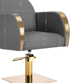 Gabbiano Hairdressing Chair Malaga Gold Grey