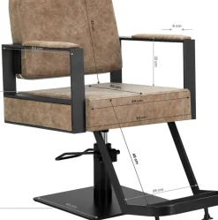 Gabbiano Hairdressing Chair Modena Old Brown