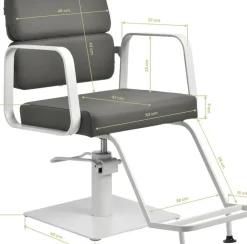 Gabbiano Hairdressing Chair Porto White Gray