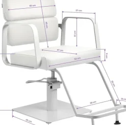 Gabbiano Hairdressing Chair Porto White On White