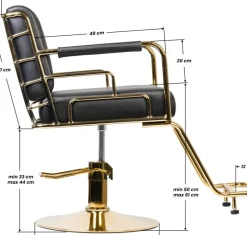 Gabbiano Hairdressing Chair Prato Gold Black
