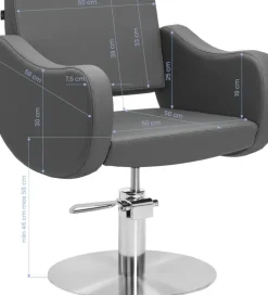Gabbiano Hairdressing Chair Sewilla Gray Inox Base