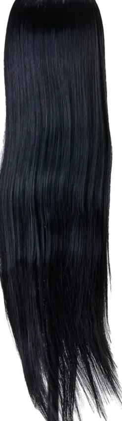 Gabbiano Hairdressing Training Head Synthetic Black Length 55 cm