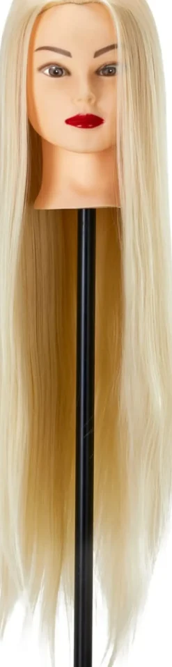 Gabbiano Hairdressing Training Head Synthetic Blond Length 55 cm