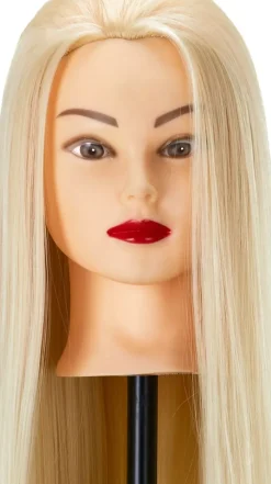 Gabbiano Hairdressing Training Head Synthetic Blond Length 55 cm
