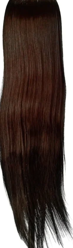 Gabbiano Hairdressing Training Head Synthetic Brown Length 55 cm