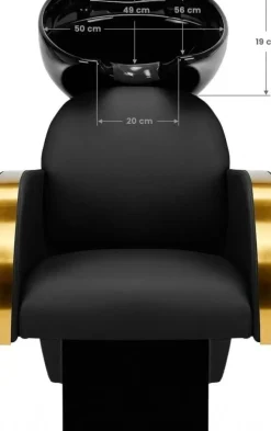 Gabbiano Hairdressing Wash Unit Malaga Gold And Black
