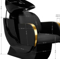 Gabbiano Hairdressing Wash Unit Malaga Gold And Black