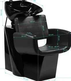 Gabbiano Hairdressing Wash Unit Mataro - Black