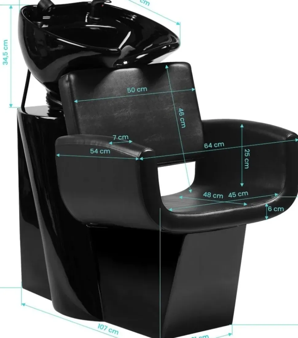 Gabbiano Hairdressing Wash Unit Mataro - Black