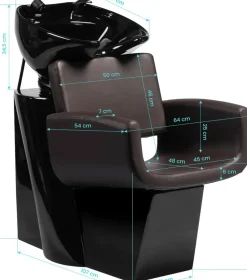 Gabbiano Hairdressing Wash Unit Mataro - Brown