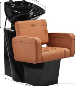 Gabbiano Hair Wash Unit Bilbao - Brown
