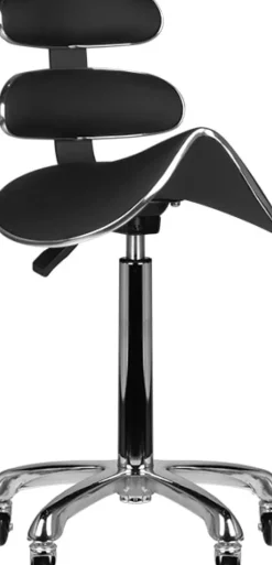 Gabbiano Roll Speed Black High Cosmetic Stool