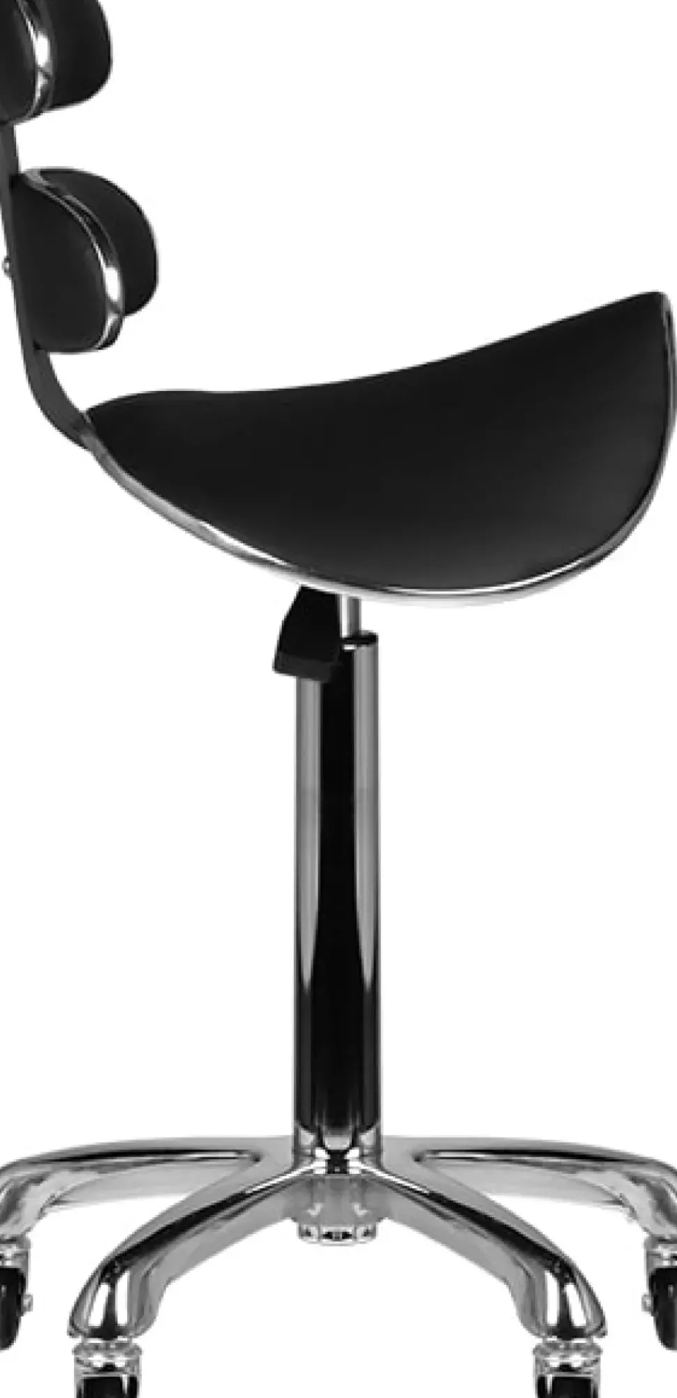 Gabbiano Roll Speed Black High Cosmetic Stool