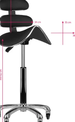 Gabbiano Roll Speed Black High Cosmetic Stool