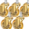 Gabbiano Roll Speed Stool Wheel black Press-On Set Of 5 Pcs Gold