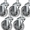 Gabbiano Roll Speed Stool Wheel black Press-On Set Of 5 Pcs Silver