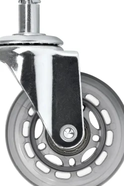 Gabbiano Roll Speed Stool Wheel black Press-On Set Of 5 Pcs Silver