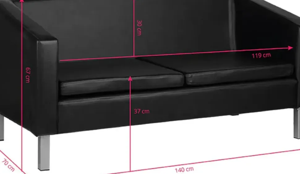 Gabbiano Sofa Waiting Room Bm18003 - Black
