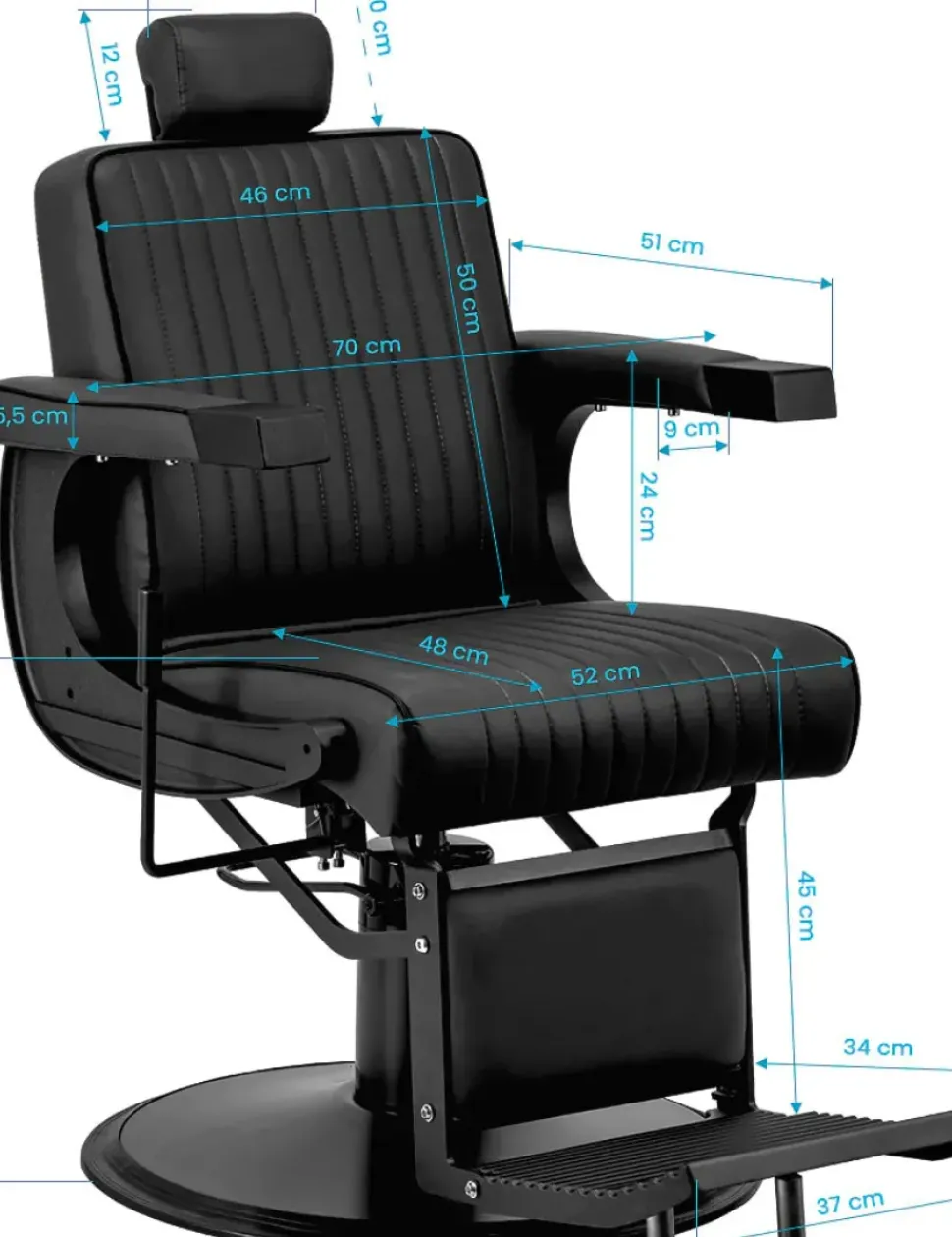 Gabbiano Visionerio Barber Chair - Black