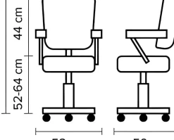Hairway Styling Chair "Augusta" With Wheels Black
