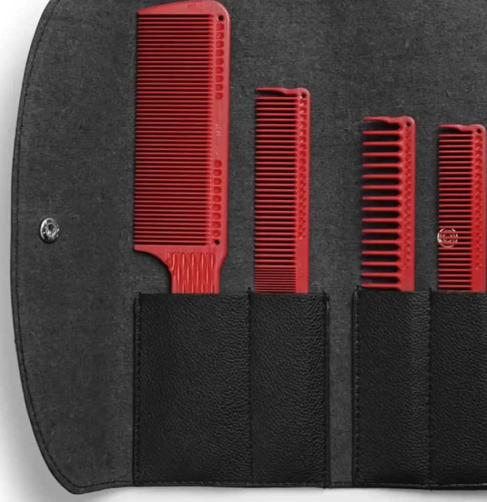 JRL Professional - Barber comb set Red