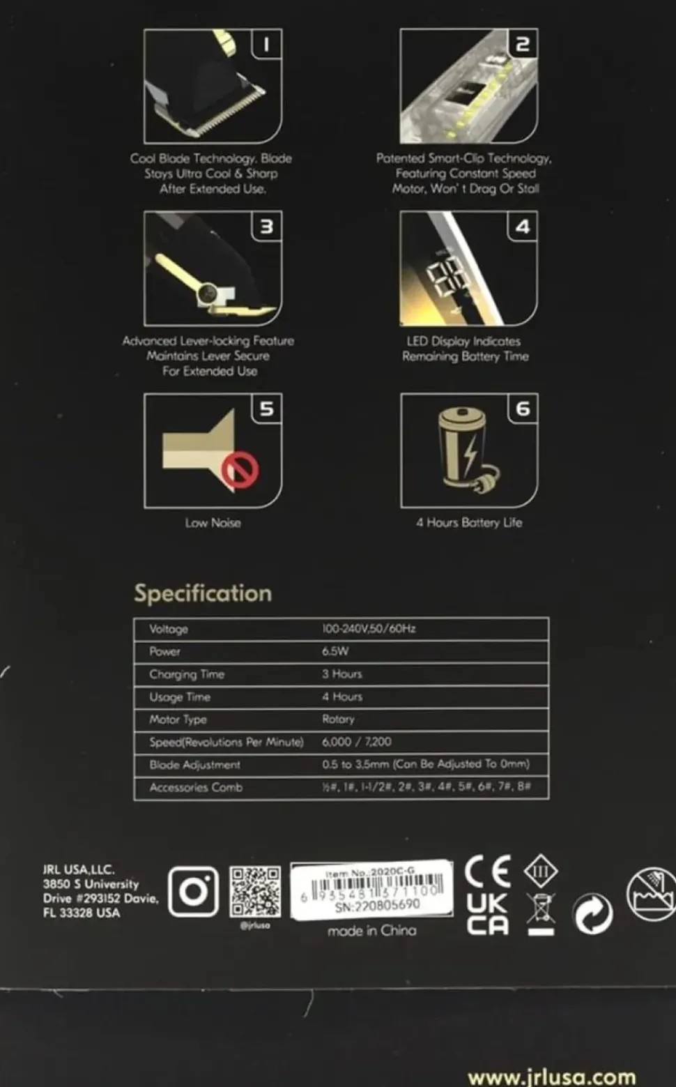 JRL Professional - Trimmer Fresh 2020T Gold