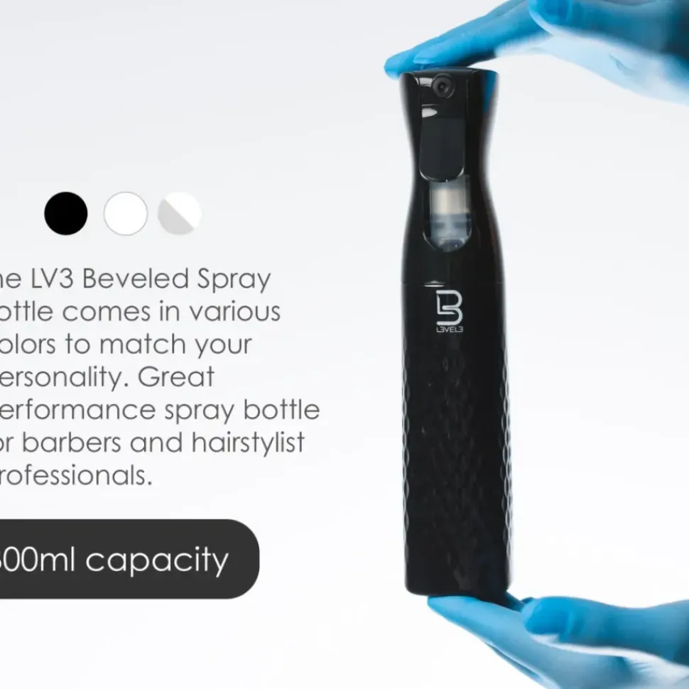 L3VEL3 - Beveled Continuous Spray Bottle Black