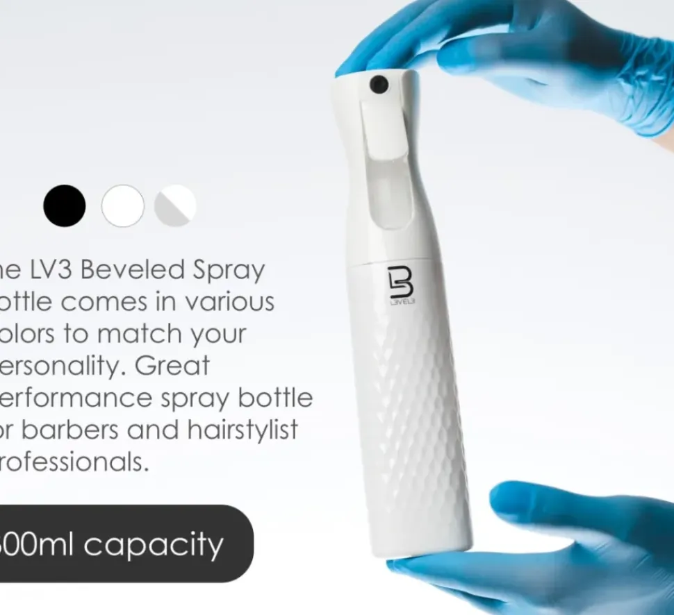 L3VEL3 - Beveled Continuous Spray Bottle White