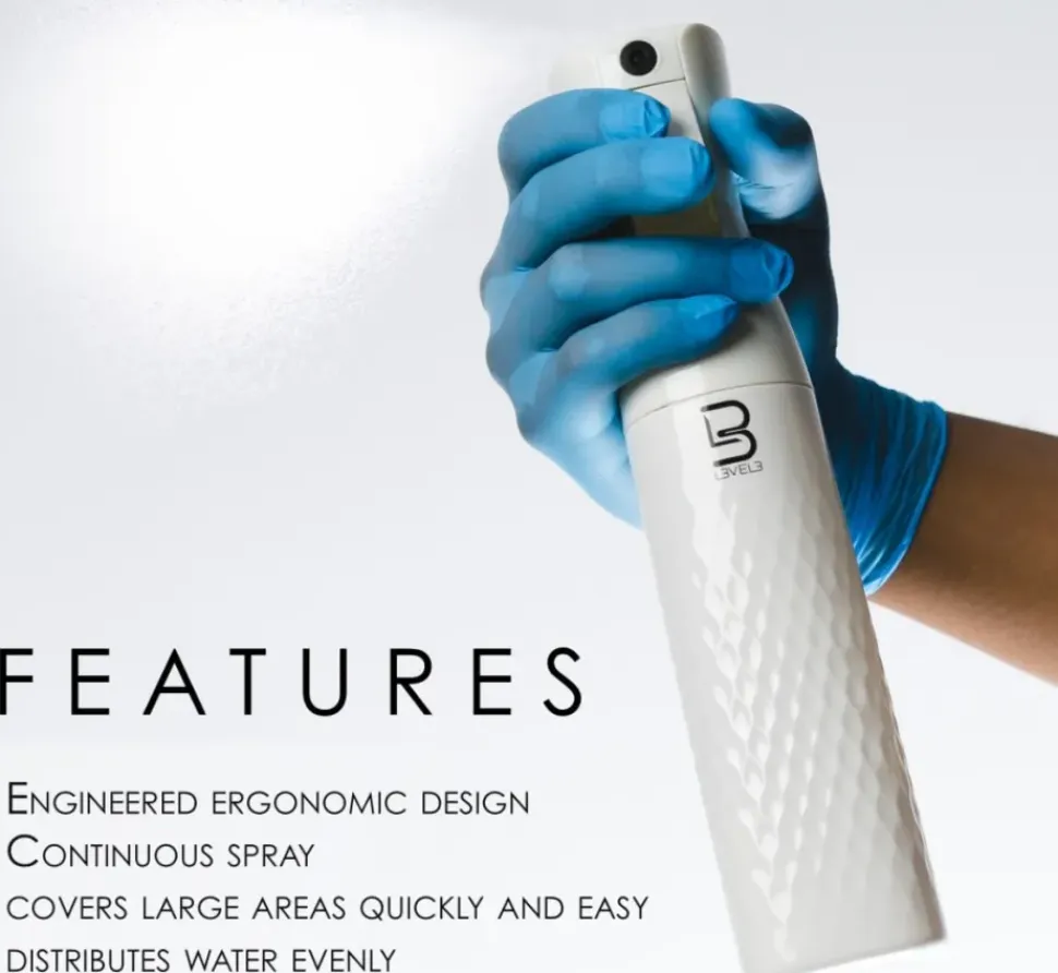 L3VEL3 - Beveled Continuous Spray Bottle White