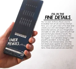 L3VEL3 - Black Color Liner Pencils - 6 pcs