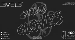 L3VEL3 Black Medium Professional Nitrile Gloves 100 Pack