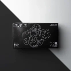 L3VEL3 Black Medium Professional Nitrile Gloves 100 Pack
