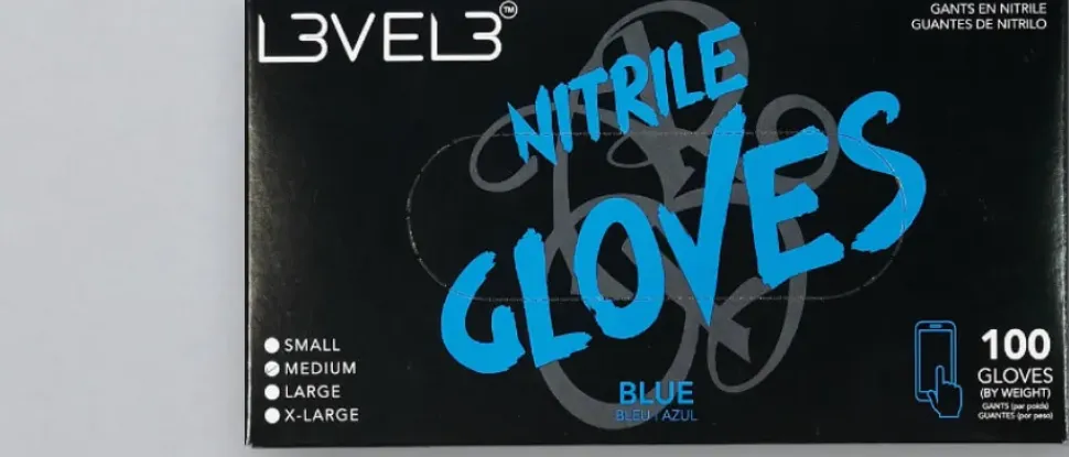 L3VEL3 Blue X-Large Professional Nitrile Gloves 100 Pack