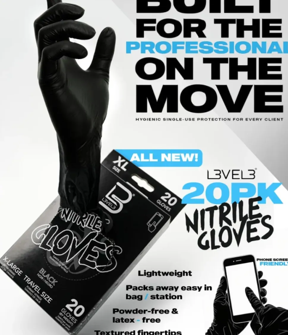 L3VEL3 Blue X-Large Professional Nitrile Gloves 100 Pack