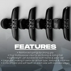 L3VEL3 - Hair Claw Clips 4 Pack