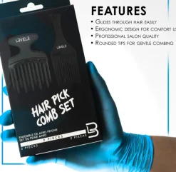 L3VEL3 - Hair Pick Comb Set 2 Pcs