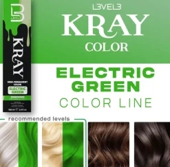 L3VEL3 Kray Electric Green Semi Permanent Color Tube 100 ml