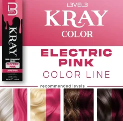L3VEL3 Kray Electric Pink Semi Permanent Color Tube 100 ml