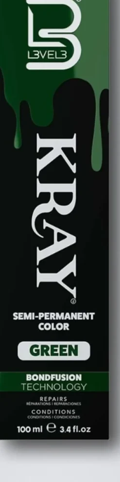 L3VEL3 Kray Green Semi Permanent Color Tube 100 ml