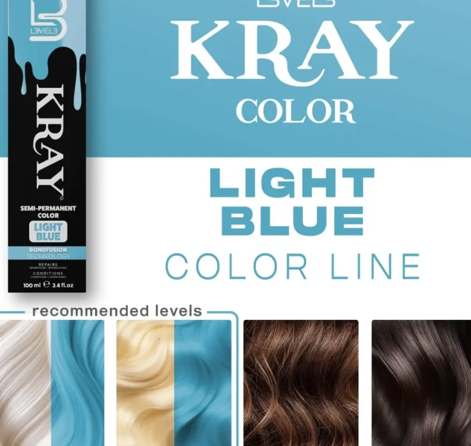 L3VEL3 Kray Light Blue Semi Permanent Color Tube 100 ml