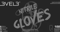 L3VEL3 Liquid Metal Small Professional Nitrile Gloves 100 Pack