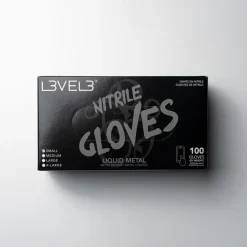 L3VEL3 Liquid Metal Small Professional Nitrile Gloves 100 Pack