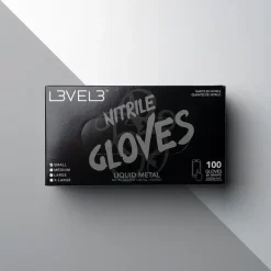 L3VEL3 Liquid Metal X-Large Professional Nitrile Gloves 100 Pack