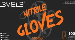 L3VEL3 Orange Medium Professional Nitrile Gloves 100 Pack