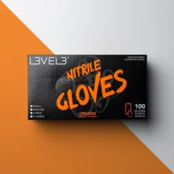 L3VEL3 Orange Medium Professional Nitrile Gloves 100 Pack