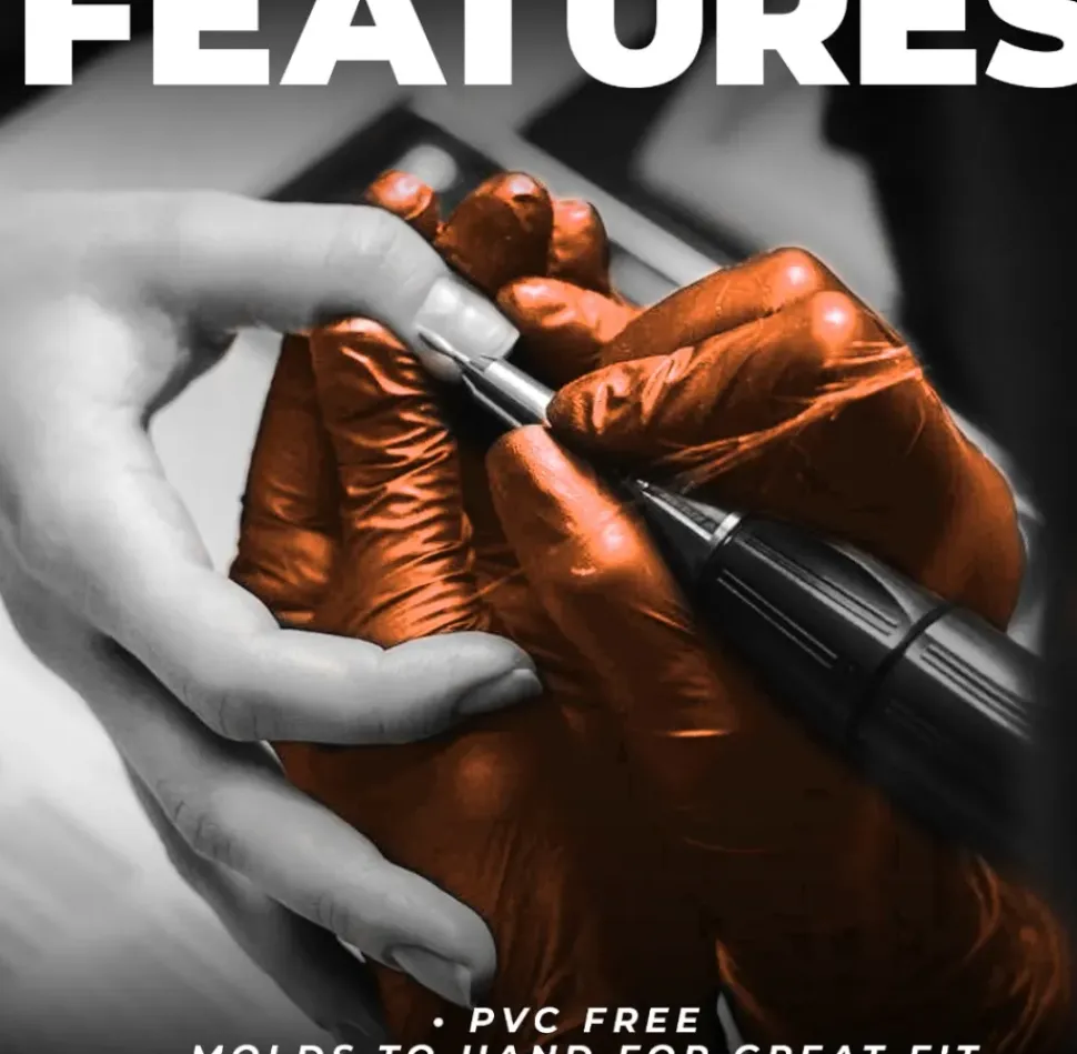 L3VEL3 Orange Medium Professional Nitrile Gloves 100 Pack