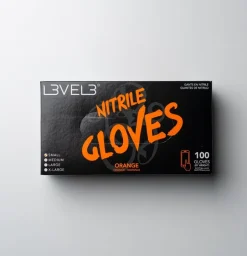 L3VEL3 Orange X-Large Professional Nitrile Gloves 100 Pack