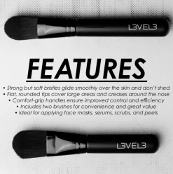 L3VEL3 - 2 Pcs Face Mask Brush Set